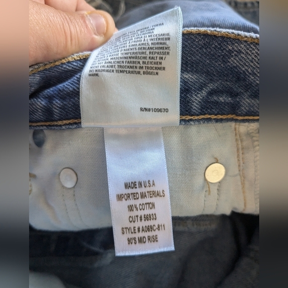 AGOLDE - 90's Mid Rise Loose Fit in Fall Out Jeans Size 23 100% Cotton - Picture 10 of 16